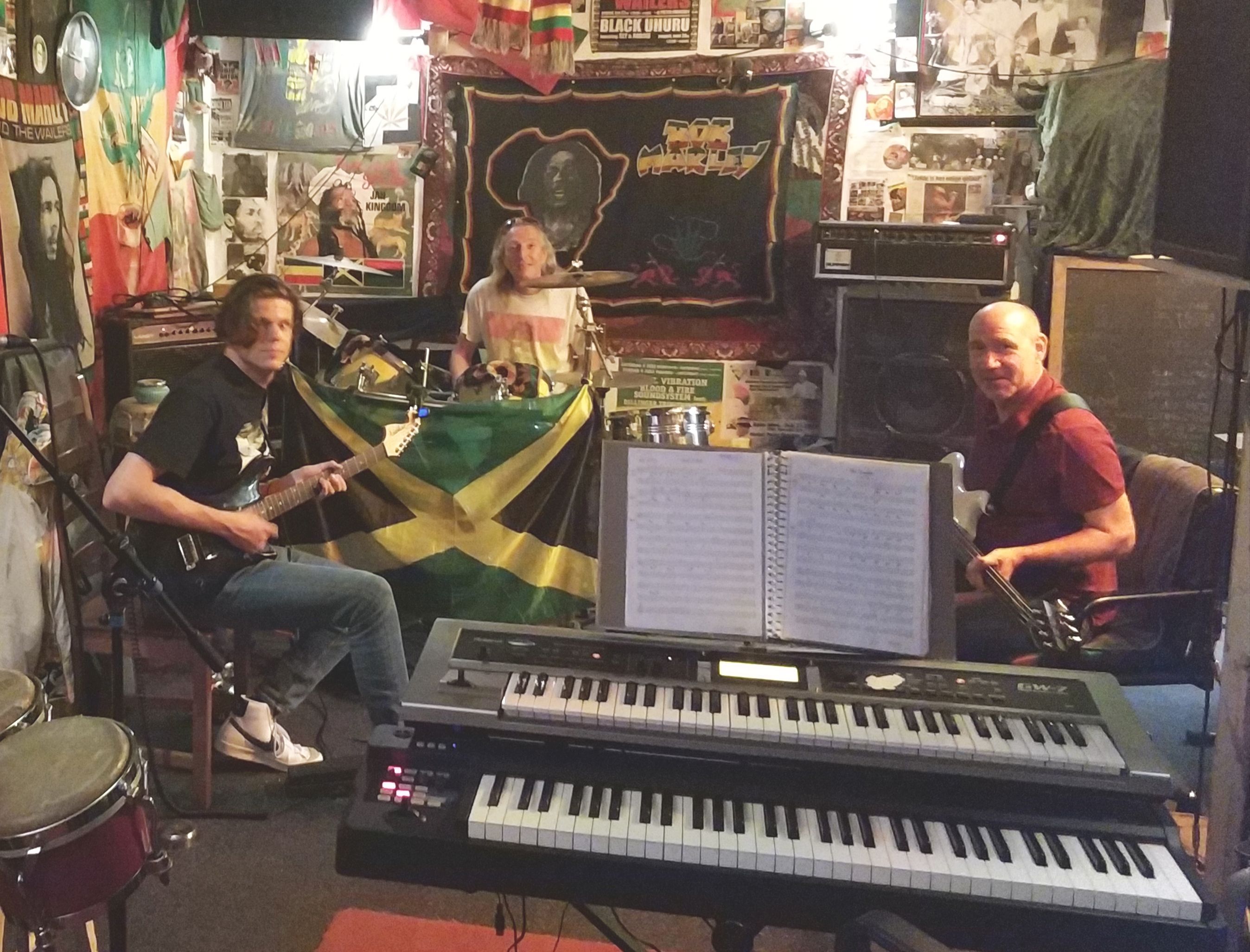 Barry, Rob, Johnny in the rehearsal room